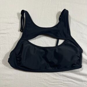 Wild Fable Black Cutout Bikini Top Halter Swimsuit Padded Women's Size XS 0-2